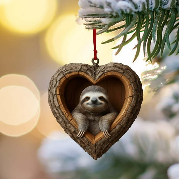 Animal Christmas Ornaments 2025, Heart Forest Animal Christmas Ornaments, Personalized Christmas Ornament Gift Ideas Multiple cute Animals to Choose