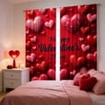 thumbnail image 5 of Valentines Day Blackout Window Curtains, Romantic Red and White Heart Shaped Balloons Blackout Windows Door Curtain for Bedroom Living Room Home Decor, 5 of 9