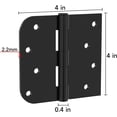 thumbnail image 5 of 3 Pack Door Hinges, Black Door Hinges 4in x 4in Interior and Exterior Door Hinges, Removable Pin, Heavy-Duty Hinges for Residential Doors with Square & Round Corners, 5 of 7