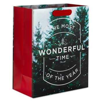 Hallmark Medium Christmas Gift Bag (Most Wonderful Lettering on Tree Photo)