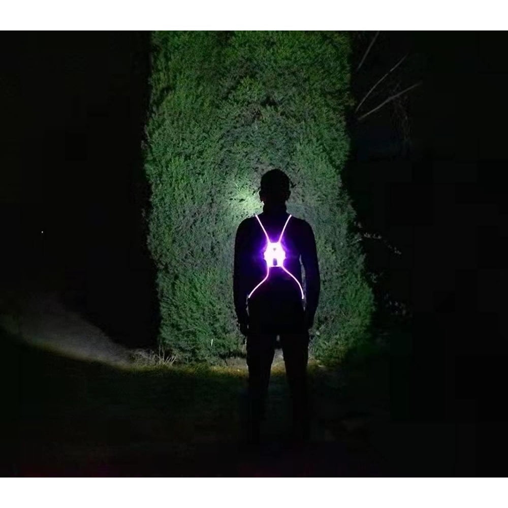Reflective Vest Running Lights for Runners Reflective Running Vest for Women Kids Men Walking Light for Night Walking Biking USB Rechargeable LED Running Vest