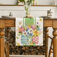 thumbnail image 2 of Flowers Vase Tulip Bunny Easter Spring Table Runner, Seasonal Summer Kitchen Dining Table Decoration for Home Party Decor 13x72 Inch, 2 of 6