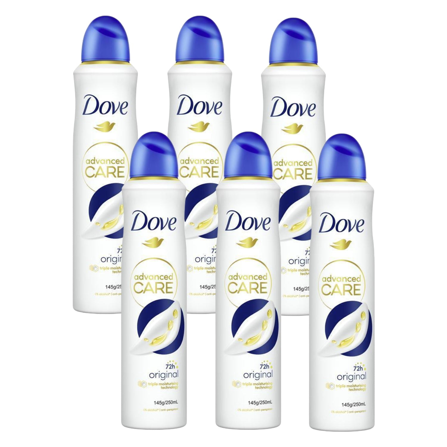 Rexona スプレー 72H/48H-2 Dove 250ml 4セット Dove Advanced Care Antiperspirant, Restore 2.60 oz Pack of 4