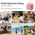 thumbnail image 4 of Lomyolo Cute Lunch Bag for Women Men - Large 9.8L Insulated Corduroy Lunch Tote Bag, Thermal Leak Resistant Lunch Cooler for Work, Travel, Picnic, Beach, Ideal Gift for Back to School, 4 of 6