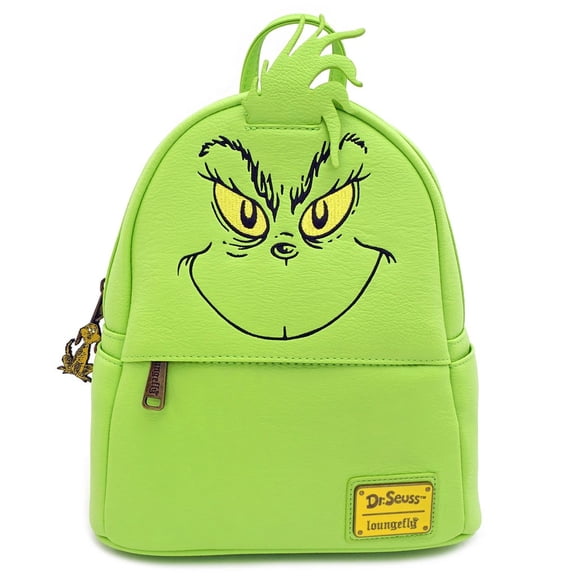 Loungefly Dr. Seuss The Grinch Green Mini Backpack PU Leather Purse Knapsack