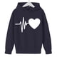 thumbnail image 3 of Sudadera con capucha y estampado de corazón de San Valentín, sudadera de manga larga para niños y niñas, chaqueta para niñas de talla mediana y grande., 3 of 7
