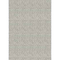 Couristan 7.5' x 10.75' Ivory and Gray Pavers Geometric Rectangular Outdoor Area Throw Rug
