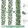 thumbnail image 4 of 2Pcs Eucalyptus Garland, 5.9FT Greenery Garland, Green Garland with Flowers, Artificial Faux Silver Dollar Eucalyptus Leaves Vines for Table Home Wedding Mantle Party Indoor Outdoor Decor, 4 of 5