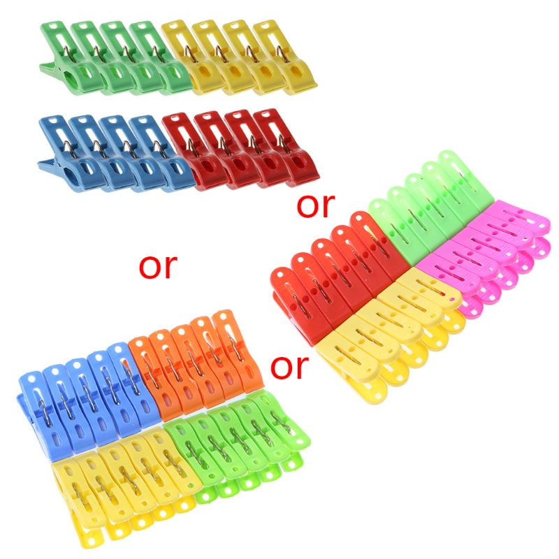 Laundry Pins Hanging Clips Clothes Pegs Plastic Hanger Rack Clothespin 20pcs/Set 