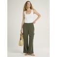 thumbnail image 2 of Time and Tru Women's and Women's Plus Cotton Double Cloth Cargo Pants, Sizes XS-4X, 2 of 5