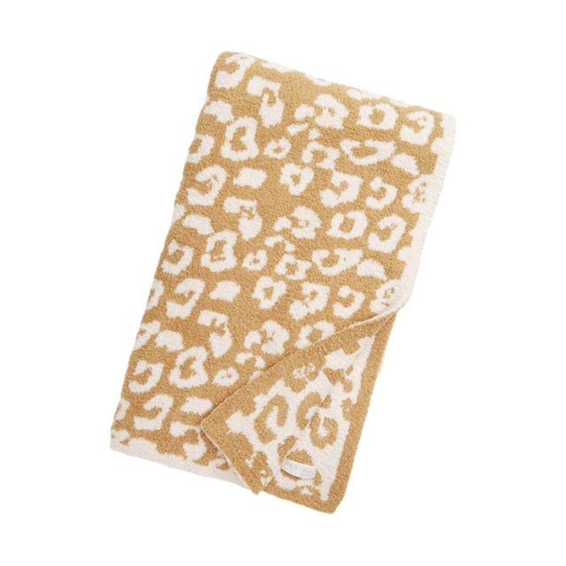 Throw Blanket Leopard Print Flannel Fleece Fleece Throw Blankets Plush Sofa Blankets light tan 40x47in