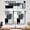 03grey and Black, variant on Dark Grey Thin Kitchen Curtains Tiers and Valances Set 3 Piece for Windows Grey and Black Kitchen Window Curtains Set,White Modern Abstract Art Valances for Living Room(36" Tiers Set)