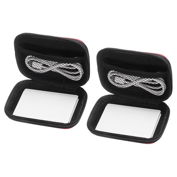 2 Pack Protective Travel Case, Red Rectangle Small Hard EVA Case - Travel Card Games Case