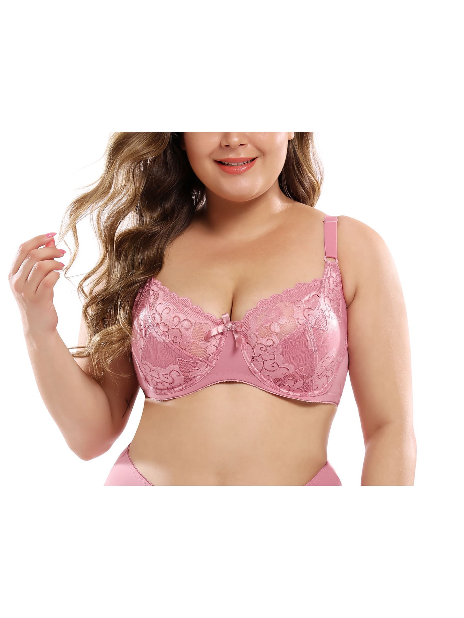 Famous Make Embroidered Pink Mesh Front Fastening Racer Back Bra 32-38 A-DD.