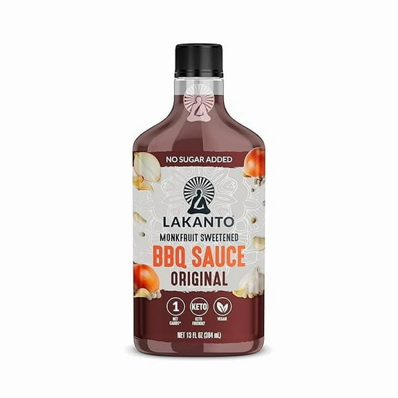 (Pack of 8), Lakanto Original Monk Fruit Sweetened BBQ Sauce, 13 fl oz