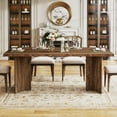 thumbnail image 1 of Tribesigns 63" Dining Table, Rustic Wood Dinner Eating Table for Kitchen, Dining Room, Walnut, 1 of 5