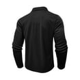 thumbnail image 4 of CharmCyan Men's Long Sleeve Polo Shirt with Plaid Collar and Chest Pocket Casual Slim Fit Pullover for Everyday Wear Black XL, 4 of 4