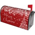 thumbnail image 2 of Merry Christmas Mailbox Covers Magnetic Red Winter Mailbox Cover Standard Size 18" X 21" Snowflake Tree Mailbox Wraps Post Letter Box Cover Decor for Outside Garden Yard Farmhouse Home, 2 of 6