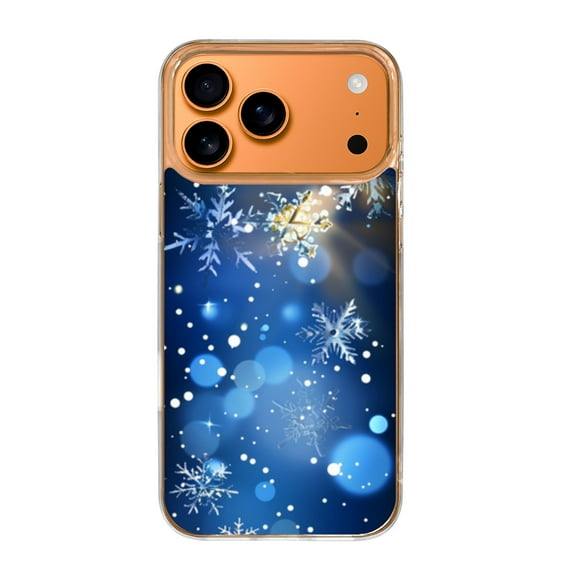 Case For Apple iPhone Air / 17 Pro / 17 Pro Max Series Case, Slim Thin Transparent Flexible Clear TPU Shockproof Phone Case For iPhone 17 Series, Christmas Snowflakes Blue (3)