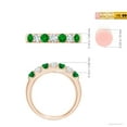 thumbnail image 4 of ANGARA Natural Shared Prong Emerald and Diamond Half Eternity Ring in 14K Rose Gold for Women (Size-3.1mm) | May Birthstone, Birthday, Anniversary, Jewelry Gift for Women | Natural Emerald Ring, 4 of 8