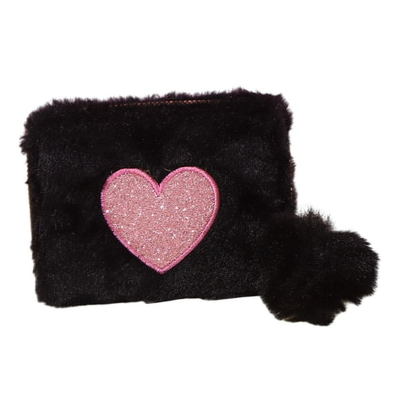 Monin Purse Elegable Mujer Mujer Cambio de bolsillo Pocket de monedas con colgante de bolas Negro