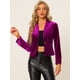 thumbnail image 2 of Chaqueta De Traje De Oficina De Negocios Con Solapa Y 1 Botón De Terciopelo Para Mujer Púrpura XL, 2 of 5