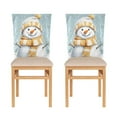 thumbnail image 2 of WOBOGO Snowman Wearing A Yellow and White Scarf Dining Room Chair Covers 6 Pieces Super Fit Elastic Fiber Removable Washable Protective Cover, 2 of 6