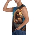 thumbnail image 3 of Lsque Squirrel Sleeping In Tree Print Men's Cotton Blend Sleeveless Muscle Shirts (S-3XL)- Moisture Wicking, Odor Protection, UPF 30+,Small, 3 of 8