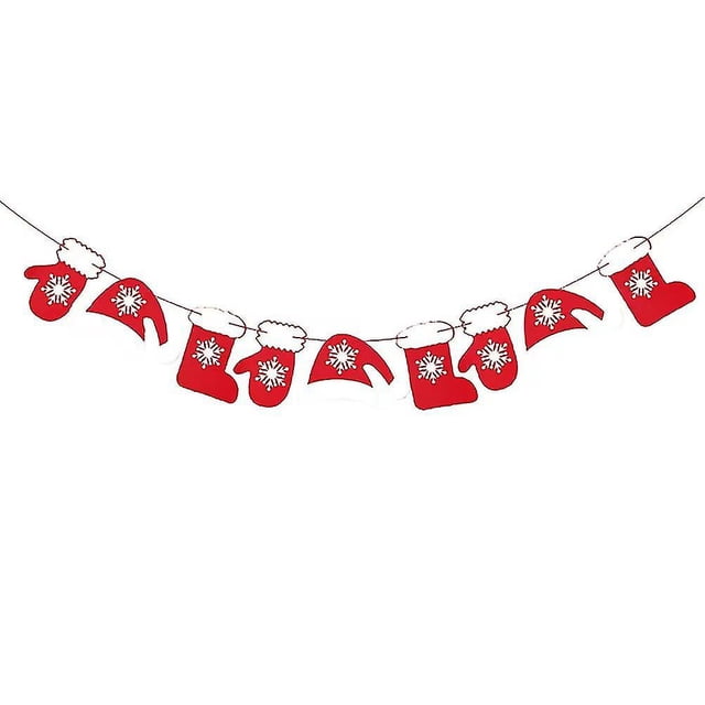 Wabjtam 1 pieza de decoración de pancarta de estilo navideño, banderines de fieltro festivos, suministros para fiestas