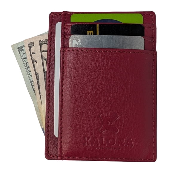 XALORA Slim Leather Wallet RFID Blocking Minimalist Front Pocket Card Holder