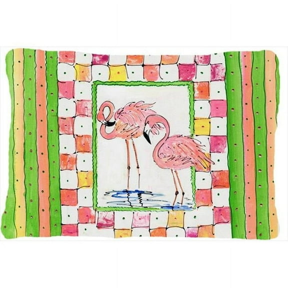 Bird - Flamingo Indoor & Outdoor Decorative Fabric Pillow - 12 x 16 in.