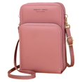 thumbnail image 1 of Bolsos cruzados pequeños para mujer Monederos de cuero para teléfono móvil con cremallera, 1 of 5