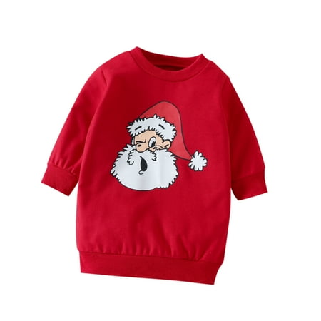 

Bmnmsl Christmas Kid Sweatshirt Santa Long Sleeve Round Neck Pullover T-shirt