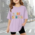 thumbnail image 2 of MUXiin Girls Back To School Clothes,First Day of Pre School Shirt Kids Back to School Boys Girls Shirts Funny Letter Vibes Graphic Tee Short Sleeve Tops,160Purple, 2 of 5