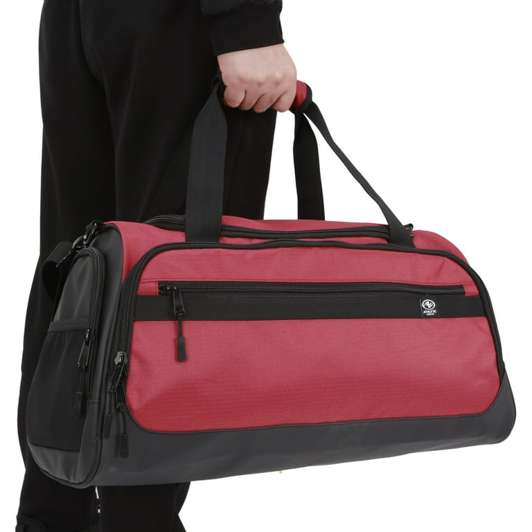 Sac De Sport Vintage Carlton – Holdall Rouge Toile – Très Grand Volume