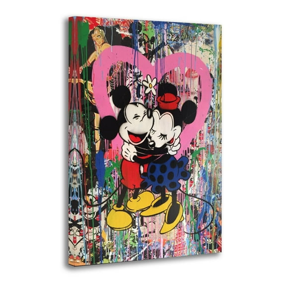 Banksy Graffiti Love Minnie Mickeys Room Aesthetic Poster Print Art Wall Painting Canvas Posters Gifts Modern Bedroom Decor 08x12inch(20x30cm)