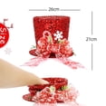 thumbnail image 2 of xiaxaixu Christmas Tree Topper Hat, Christmas Tree Decorations Collapsible Top Hat with Bow Ribbon for Winter Holiday Party Decor, 2 of 8