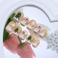 thumbnail image 4 of WBRRFJJ Uñas postizas adhesivas navideñas 24 piezas cuadradas con muñecos de nieve, 4 of 7