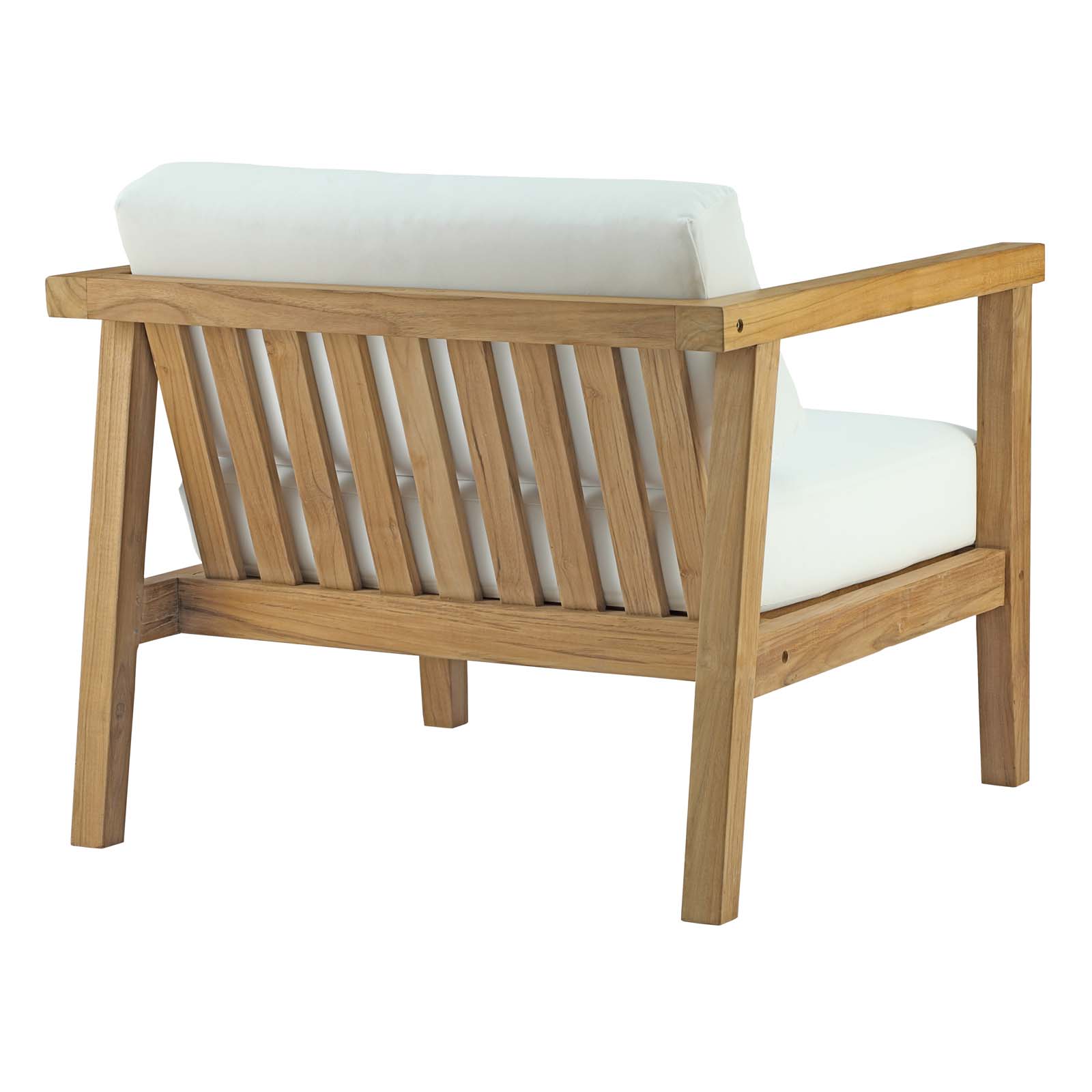Modway Bayport Outdoor Patio Teak Armchair in Natural White - image 5 of 6