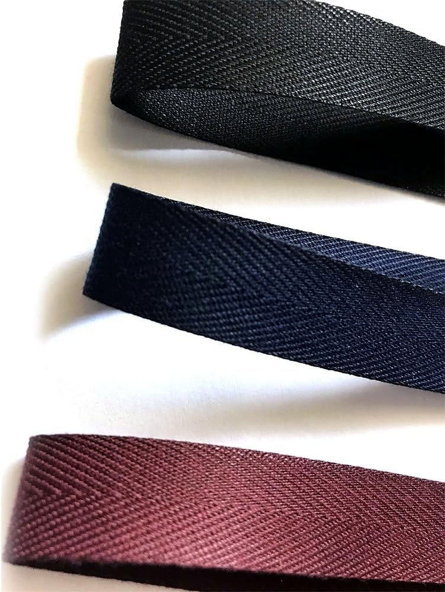 Polyester Twill Tape Black, , Burgundy 50YDS ()