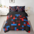 thumbnail image 2 of Homewish Geometric Plaid Twin Bedding Sets 7-Piece for Adults Boys Girls,Building Blocks Bedding Comforter Set Microfiber,Abstract Grid Checkered Breathable Sheet Sets,Super Cozy Room Decor, 2 of 8