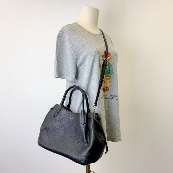 Kate Spade Dumpling Large Satchel Shoulder Hobo Bag Tote Leather In Gold Black
