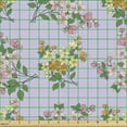 thumbnail image 2 of Floral Fabric by the Yard, Rhythmic Bouquet of Flowers in Spring Tones Naive Style Pattern, Decorative Upholstery Fabric for Chairs & Home Accents, Pastel Purple Multicolor by Ambesonne, 2 of 5