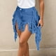 thumbnail image 1 of WILLBEST Pantalones Cortos Casuales para Mujer, Cómodos y Versátiles, con Detalle de Flecos para Fiesta de Verano, Discoteca, Tejido Elástico y Transpirable. XXXL, 1 of 7