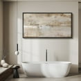thumbnail image 5 of Large Framed Canvas Print Neutral Beige and White Textured with a Weathered LookWall Art Decorative Ready to Hang Painting for Living room Bedroom 60x30 inches Black Frame, 5 of 9