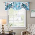 thumbnail image 6 of Sea Turtles Tie Up Valances Curtain, Adjustable Kitchen Pink Flower Shell Starfish Ocean Life Watercolor Valances for Windows Decor, Rod Pocket Short Curtains Set for Bedroom/Bathroom, 54"x18", 6 of 9