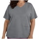 thumbnail image 1 of Tamaño Más Manga Corta Tops para las Mujeres V Cuello Bolsillo Suéter Blusa Casual Camisa Uniforme, 1 of 6