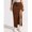 Coffee Brown, variant on Coffee Brown High-Waisted Denim Maxi Skirt With Front Side Slit