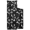 thumbnail image 2 of Cat and Skull Gothic Pattern Teens Toddler Nap Mat with Pillow, Sleeping Mat Bag for Preschool Daycare 59"x22", 2 of 6