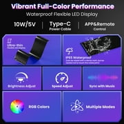 VOLIVO Devil Eyes LED Car Window Light, 2.75” x 6.81” Programmable Scrolling LED Sign with Bluetooth & Remote, Custom Text & Animations for Car Decoration, Advertising & Business